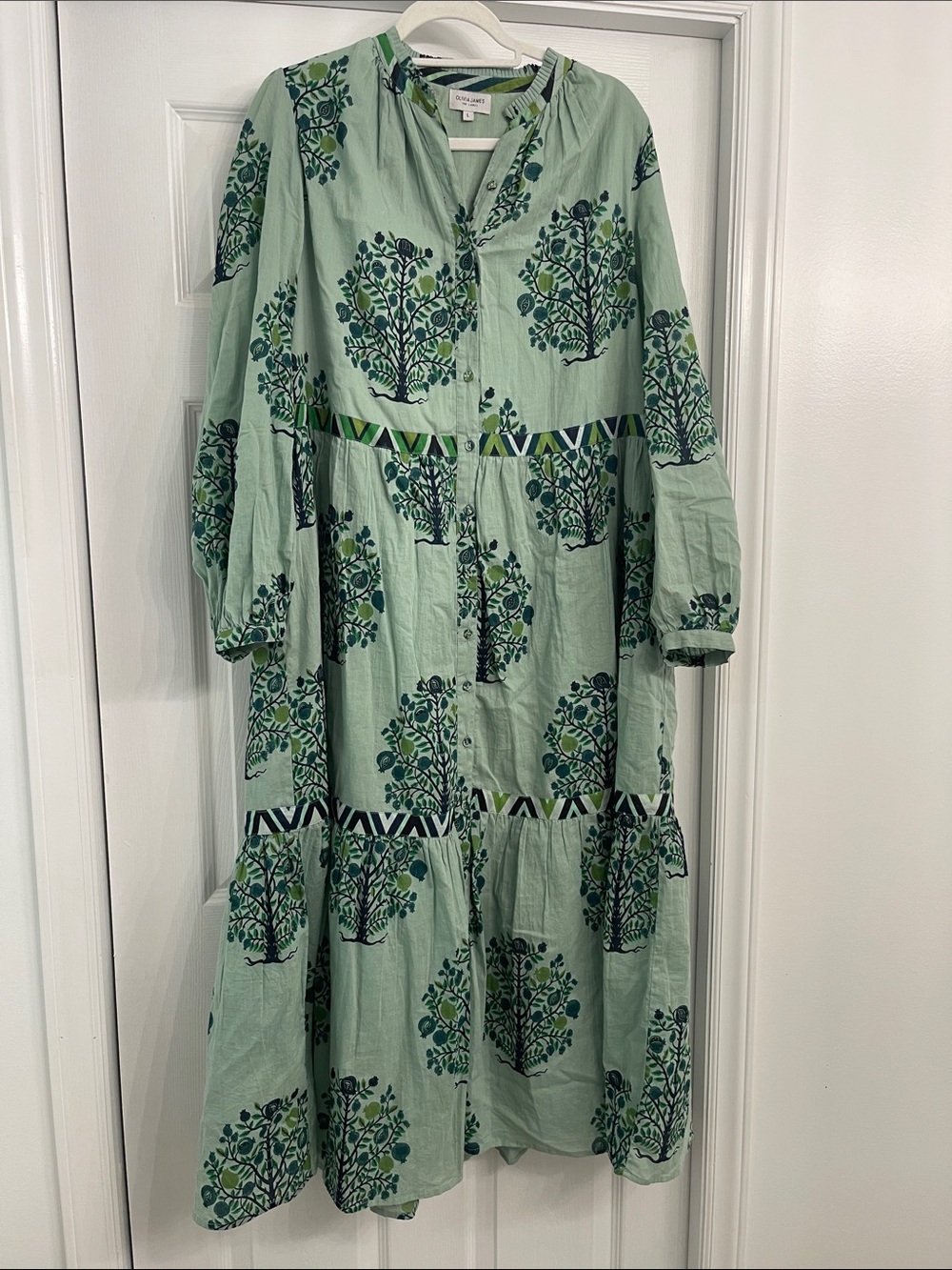 Botanical Print Maxi Dress in Sea Green by Love Sam